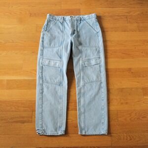 AGOLDE Cooper Cargo Jeans Womens Light Blue Utility Straight Leg 29 A9120-1535